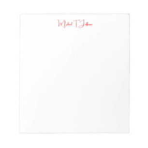 Handschrift Schrift Elegant Eenvoudig Rood Wit Notitieblok