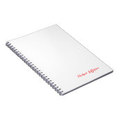 Handschrift Schrift Elegant Eenvoudig Rood Wit Notitieboek (Rechterzijde)