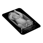 handschrift script baby's eerste nieuwe foto magneet (Rechterzijde)