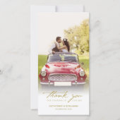  handschrift script Classic Photo Wedding Bedankkaart (Voorkant)