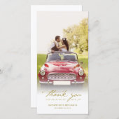 handschrift script Classic Photo Wedding Bedankkaart (Voorkant / Achterkant)
