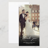 handschrift script Classic Photo Wedding Bedankkaart (Voorkant / Achterkant)
