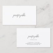 Handschrift Script Eenvoudige Sjabloon Professiona Visitekaartje (Voorkant / Achterkant)