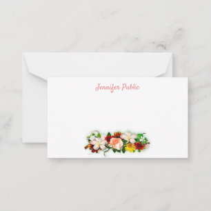 Handschrift Script Elegant Kleurrijke Waterverf Notitiekaartje