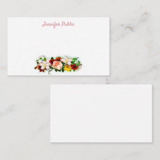 Handschrift Script Elegant Kleurrijke Waterverf Notitiekaartje (Voorkant / Achterkant)