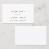 Handschrift Script Elegant Modern Eenvoudige Sjabl Visitekaartje (Voorkant / Achterkant)