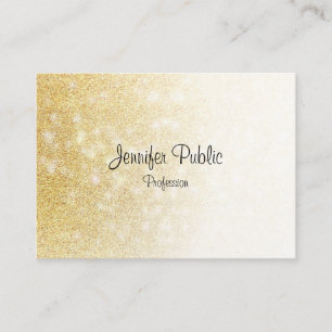 Handschrift Script Elegant Modern Goud Glitter Visitekaartje