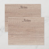 Handschrift Script Elegant Natural Wood Kijk Notitiekaartje (Voorkant / Achterkant)