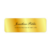 Handschrift Script Faux Gold Moderne Sjabloon Etiket (Voorkant)