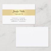 Handschrift Script Gold Elegant Eenvoudige Sjabloo Visitekaartje (Voorkant / Achterkant)