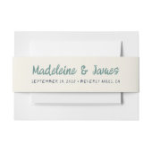 Handschrift Script Groen Blauw Retro Bruiloft Uitnodigingen Wikkel (Voorkant Voorbeeld)