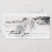  handschrift script, klassieke 6-fotobruiloft bedankkaart (Voorkant)