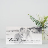  handschrift script, klassieke 6-fotobruiloft bedankkaart (Staand voorkant)