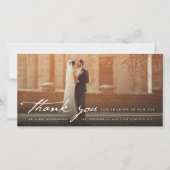  handschrift script, klassieke 6-fotobruiloft bedankkaart (Voorkant)