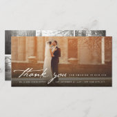 handschrift script, klassieke 6-fotobruiloft bedankkaart (Voorkant / Achterkant)