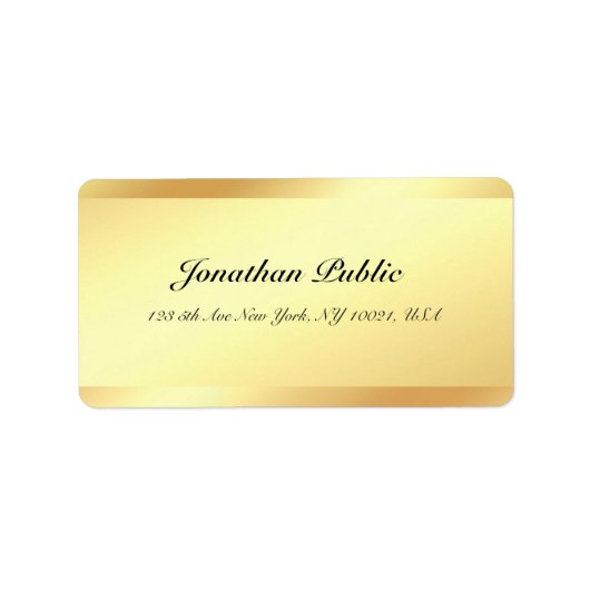 Handschrift Script legant Gold Name Professional Etiket (Voorkant)