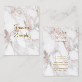 Handschrift Script legant Roos Gold Marble Visitekaartje (Voorkant / Achterkant)