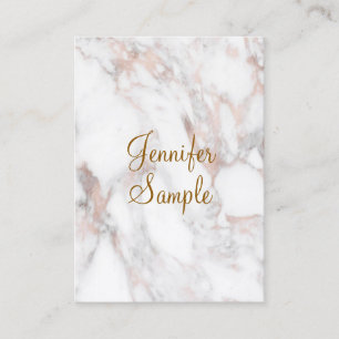 Handschrift Script legant Roos Gold Marble Visitekaartje