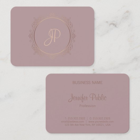 Handschrift Script Modern Elite Design Sjabloon Visitekaartje (Voorkant / Achterkant)