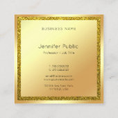 Handschrift Script Modern Goud Glitter Elegant Vierkante Visitekaartje (Achterkant)