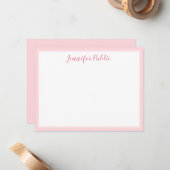 Handschrift Script naam Blush Pink Sjabloon Modern (Voorkant / Achterkant in situ)