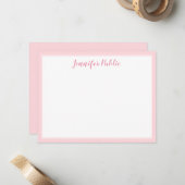 Handschrift Script Naam Blush Roze Sjabloon Modern (Voorkant / Achterkant in situ)