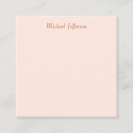 Handschrift Script Naam Elegant Plain Informatiekaartje (Voorkant)