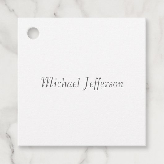 Handschrift Script Naam Elegant Plain Simple Bedankjes Labels (Voorkant)