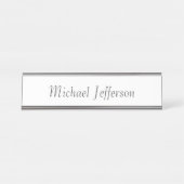 Handschrift Script Naam Elegant Plain Simple Bureau Naambordje (Voorkant)