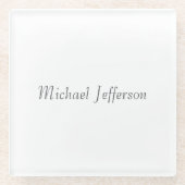 Handschrift Script Naam Elegant Plain Simple Glazen Onderzetter (Voorkant)