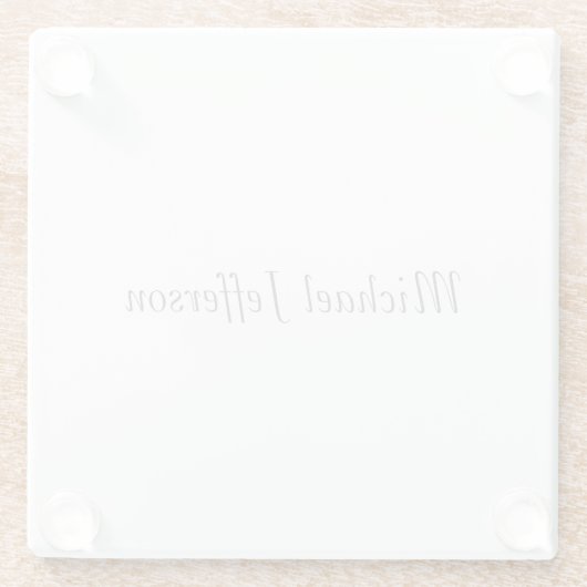Handschrift Script Naam Elegant Plain Simple Glazen Onderzetter (Achterkant)