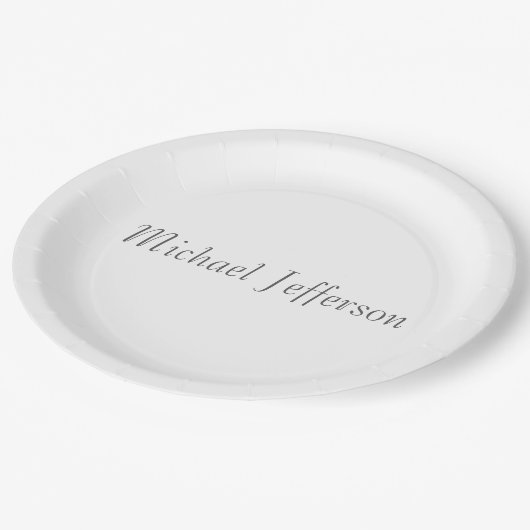 Handschrift Script Naam Elegant Plain Simple Papieren Bordje (Gekanteld)
