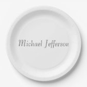 Handschrift Script Naam Elegant Plain Simple Papieren Bordje (Voorkant)