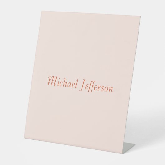 Handschrift Script Naam Elegant Plain Simple Reclamebord Met Voetstuk (Voorkant)