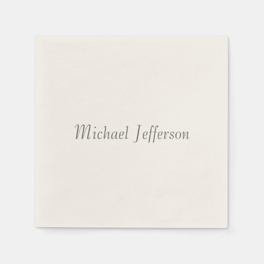 Handschrift Script Naam Elegant Plain Simple Servet (Voorkant)