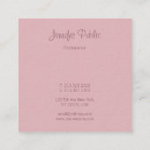 Handschrift Script Naam Modern Elegant Sjabloon Vierkante Visitekaartje (Achterkant)