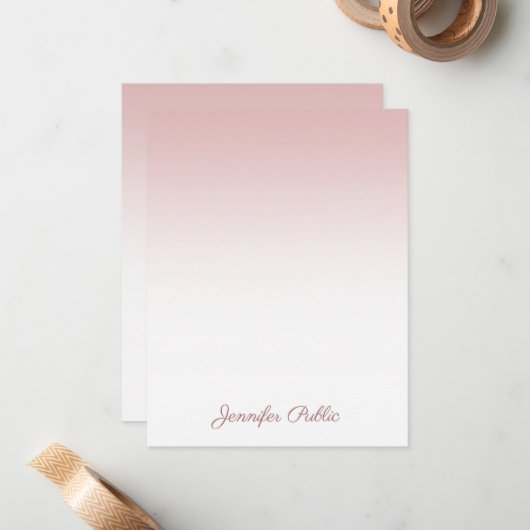 Handschrift Script Naam Modern Roos Gold Sjabloon (Voorkant / Achterkant in situ)