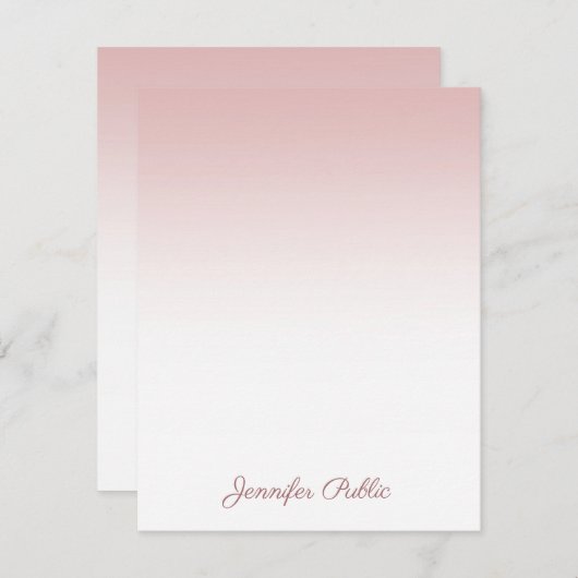 Handschrift Script Naam Modern Roos Gold Sjabloon (Voorkant / Achterkant)