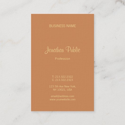 Handschrift Script Naam Professional Luxurious Visitekaartje (Achterkant)