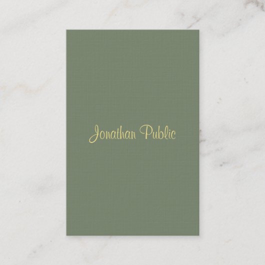 Handschrift Script Naam Professional Luxurious Visitekaartje (Voorkant)