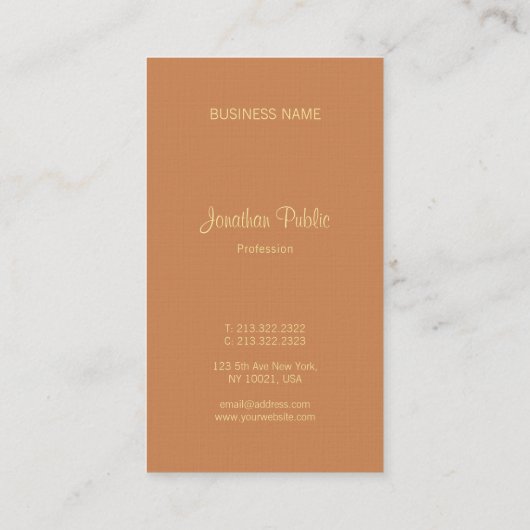 Handschrift Script Naam Sjabloon Modern Elegant Visitekaartje (Achterkant)