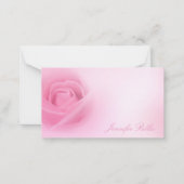 Handschrift Script Naam Waterverf Roze Rose Chic Notitiekaartje (Voorkant)