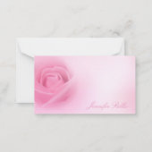 Handschrift Script Naam Waterverf Roze Rose Chic Notitiekaartje (Achterkant)
