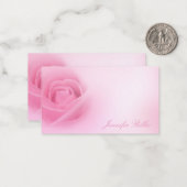 Handschrift Script Naam Waterverf Roze Rose Chic Notitiekaartje (Voorkant / Achterkant in situ)