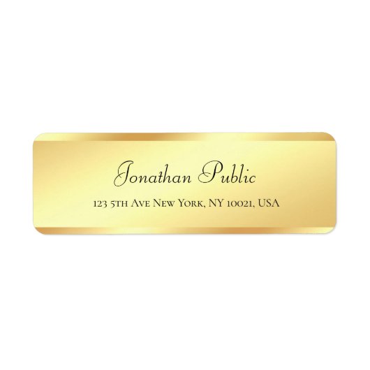 Handschrift Script Name Gold Kijk elegant Luxe Etiket (Voorkant)