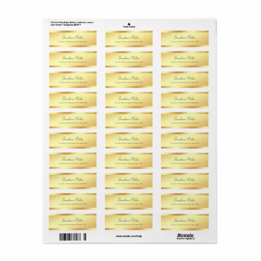 Handschrift Script Name Gold Kijk elegant Luxe Etiket (Full Sheet)