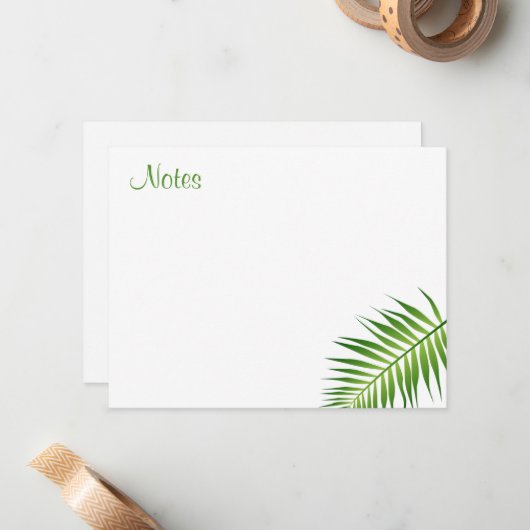 Handschrift Script Palm Leaves Sjabloon Floral (Voorkant / Achterkant in situ)