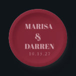 Handschrift Script Red Pink Custom Wedding Papieren Bordje<br><div class="desc">Serveer uw gasten in stijl met deze gepersonaliseerde borden op trouwpapier met een elegant handschrift in romantisch rood en roze. Ideaal voor bruiloftsrecepties, vrijgezellenfeesten, repetitiediners en verlovingsfeesten, deze duurzame borden voegen een gecoördineerd tintje toe aan uw tafeldecor. Pas aan met uw namen, initialen of trouwdatum voor een stijlvol detail dat...</div>