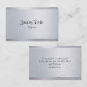 Handschrift Script Sjabloon Modern Faux Silver Visitekaartje (Voorkant / Achterkant)