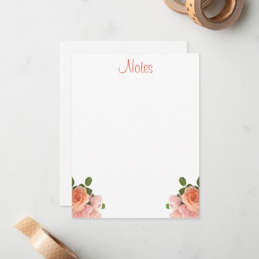 Handschrift Script Sjabloon Waterverf Floral (Voorkant / Achterkant in situ)